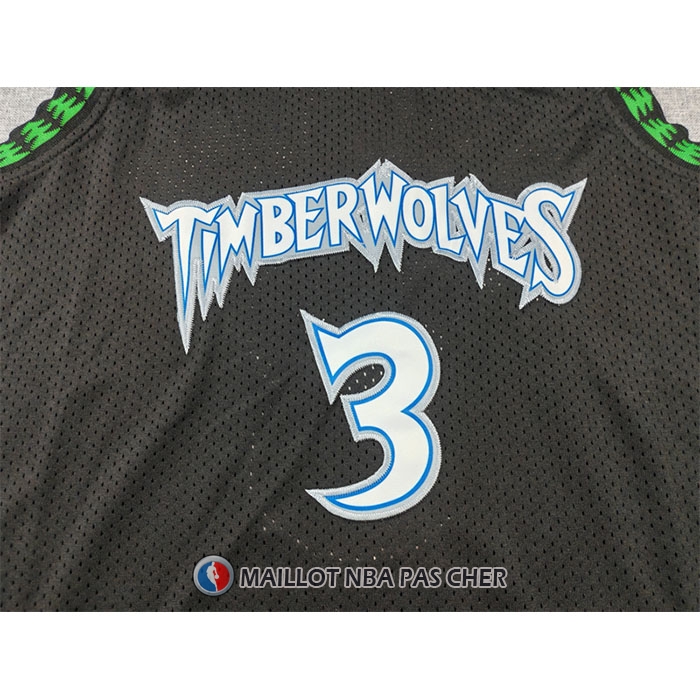 Maillot Minnesota Timberwolves Stephon Marbury NO 3 Mitchell & Ness 1997-98 Noir